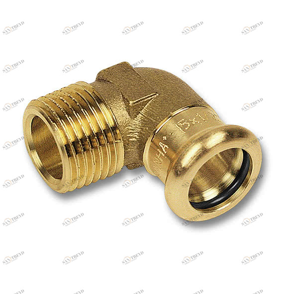 180921612 SANHA 8092G пресс-фитинг, бронза, угловой переход ВПр-НР 16x1/2 мм 