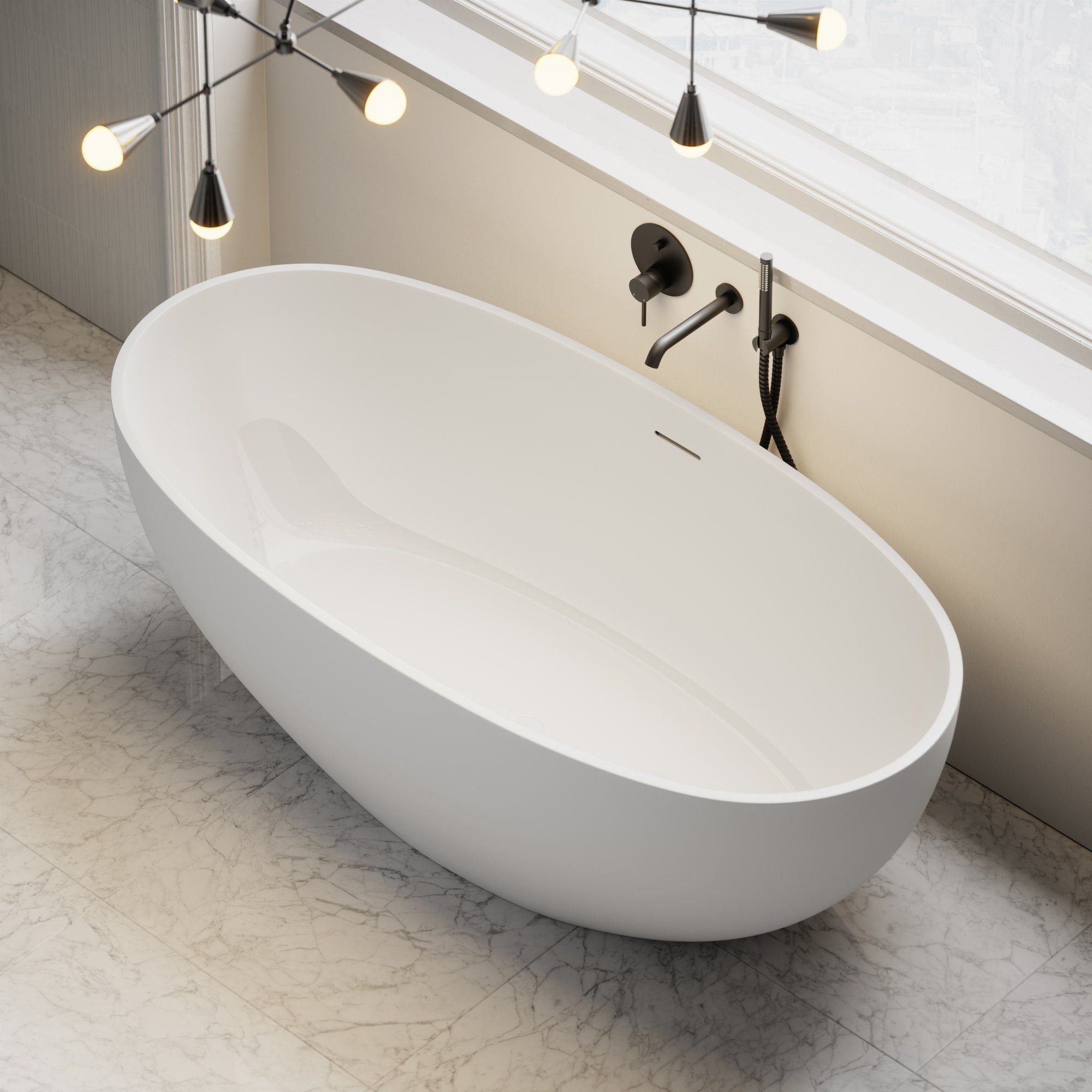 Овальная ванна в центре комнаты из смолы LUSSO Пикассо ARCH-00125611 - Вид №15