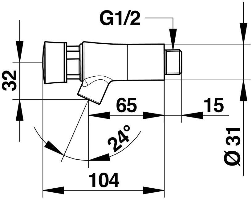 Порционный кран Presto Neo 66000 для раковины настенный 66000.0 - Вид №1