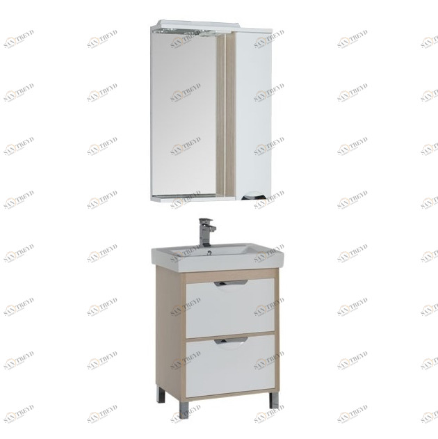 Комплект мебели Aquanet Гретта 60 светлый дуб (2 ящика) 00172215