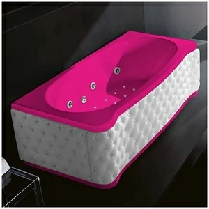 Ванна Gruppo treesse New Classic Young ATC-V674Q-DX-KB-R розовая с гидромассажем аэромассажем и дезинфекцией прямоугольная правая белая кожа