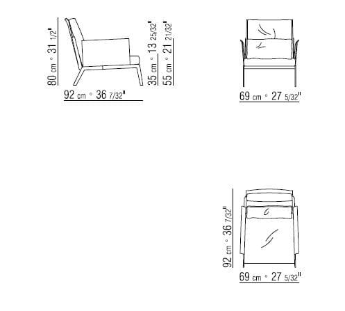 Съемное кожаное кресло bergère с подлокотниками Flexform Happy Hour ARCH-00119981 - Вид №2