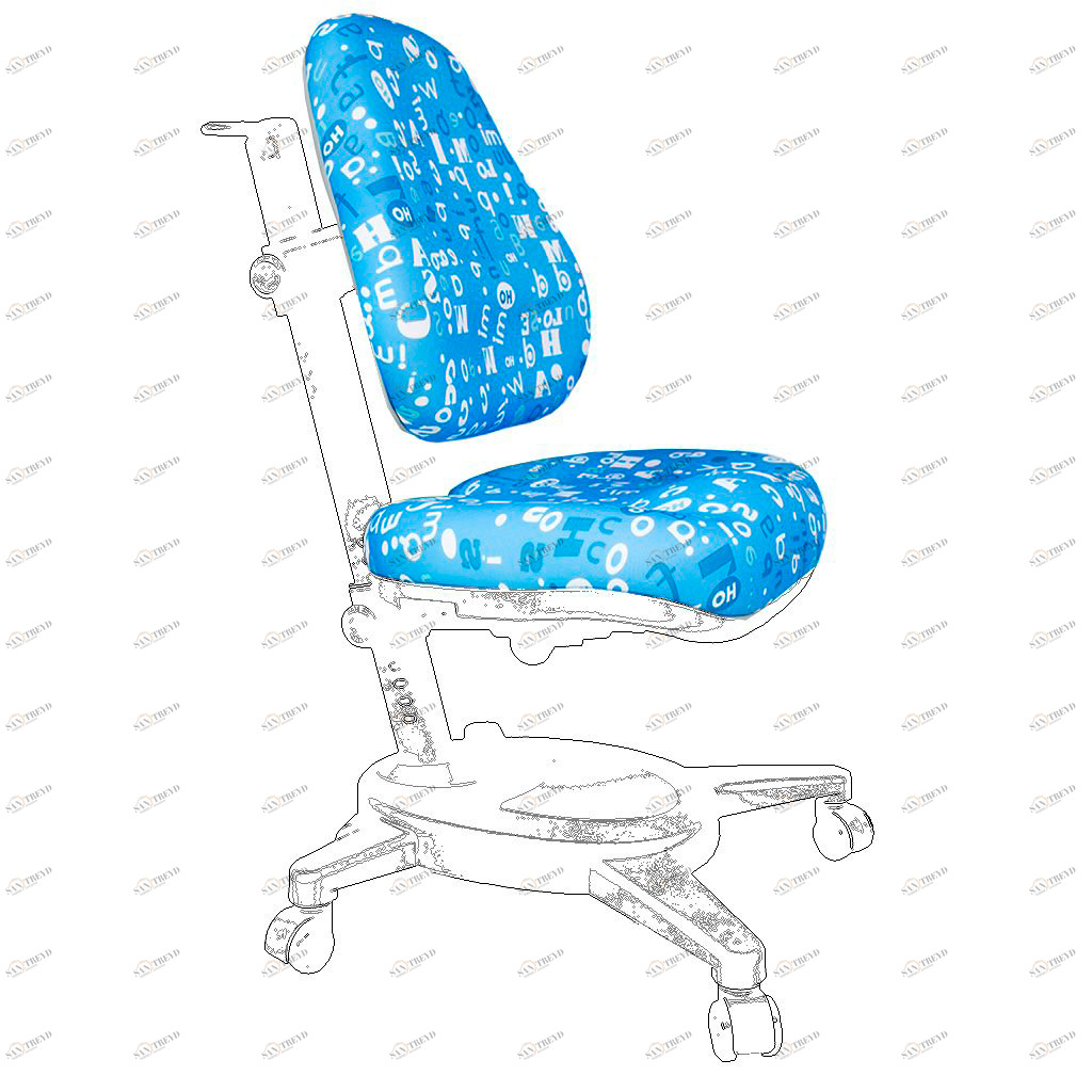 Чехол для кресла Y-110 голубой с буквами MEALUX  336207 Голубой Santreyd 