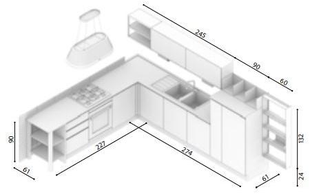 CREO Kitchens Модульная кухня без ручек Tablet sun-id-1498572 - Вид №2