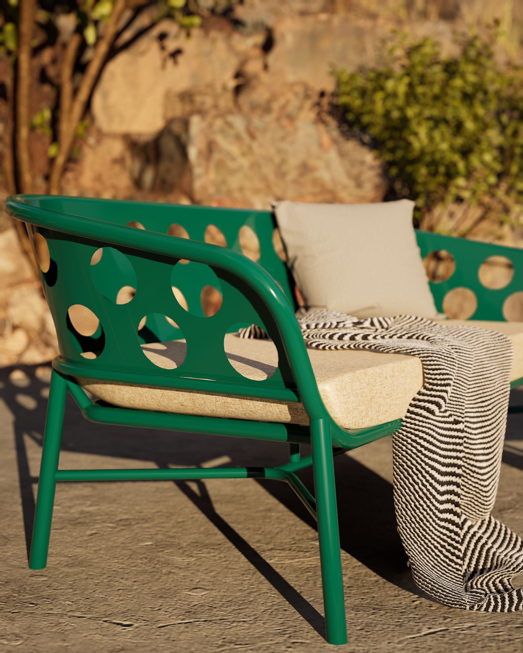 2-местный алюминиевый садовый диван с порошковым покрытием и тканью DRIGANI Bubble ARCH-00042860 - Вид №3