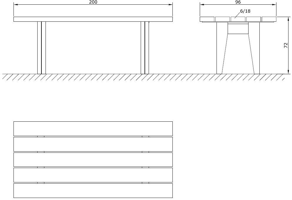 Euroform W Прямоугольный деревянный стол для пикника Block 90t - Вид №2