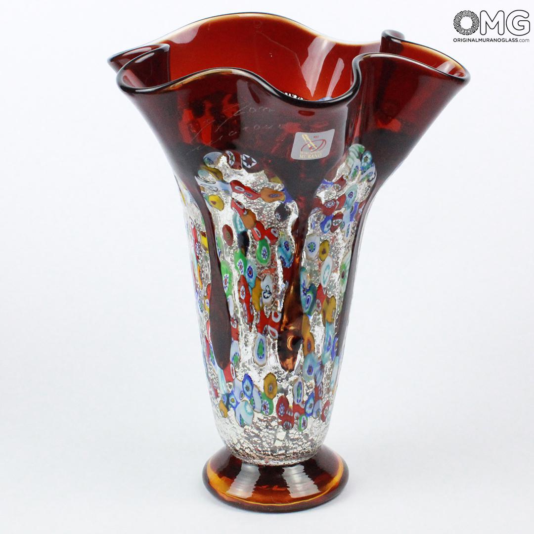 606 ORIGINALMURANOGLASS Ваза красная Тюльпан Tulipano - муранское стекло OMG 15 см  - Вид №1