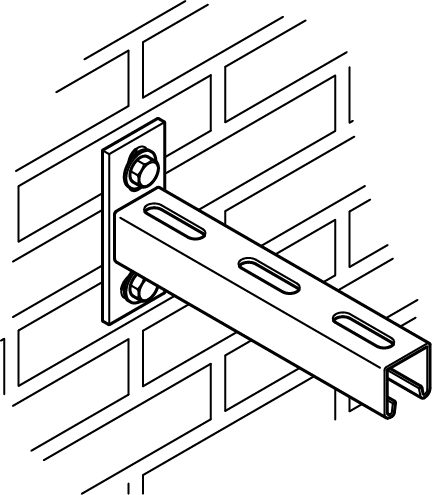 6603870 Монтажные профиля BIS RapidStrut® Консоли стеновые (BUP1000) монтаж к стене и полу WALRAVEN  - Вид №2