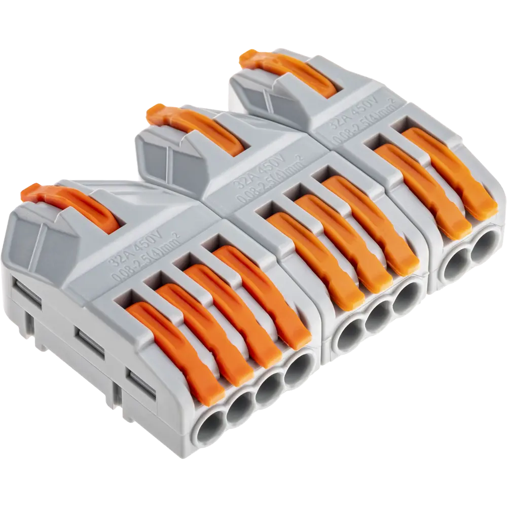 87887423 Клемма разветвительная Duwi 26664 3-проводная 4 мм 4 шт. STLM-1114751  - Вид №6