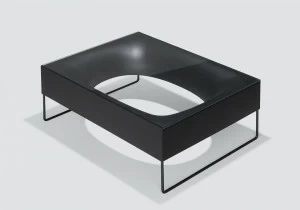 Kristalia Прямоугольный журнальный столик на стеклянных салазках Holo