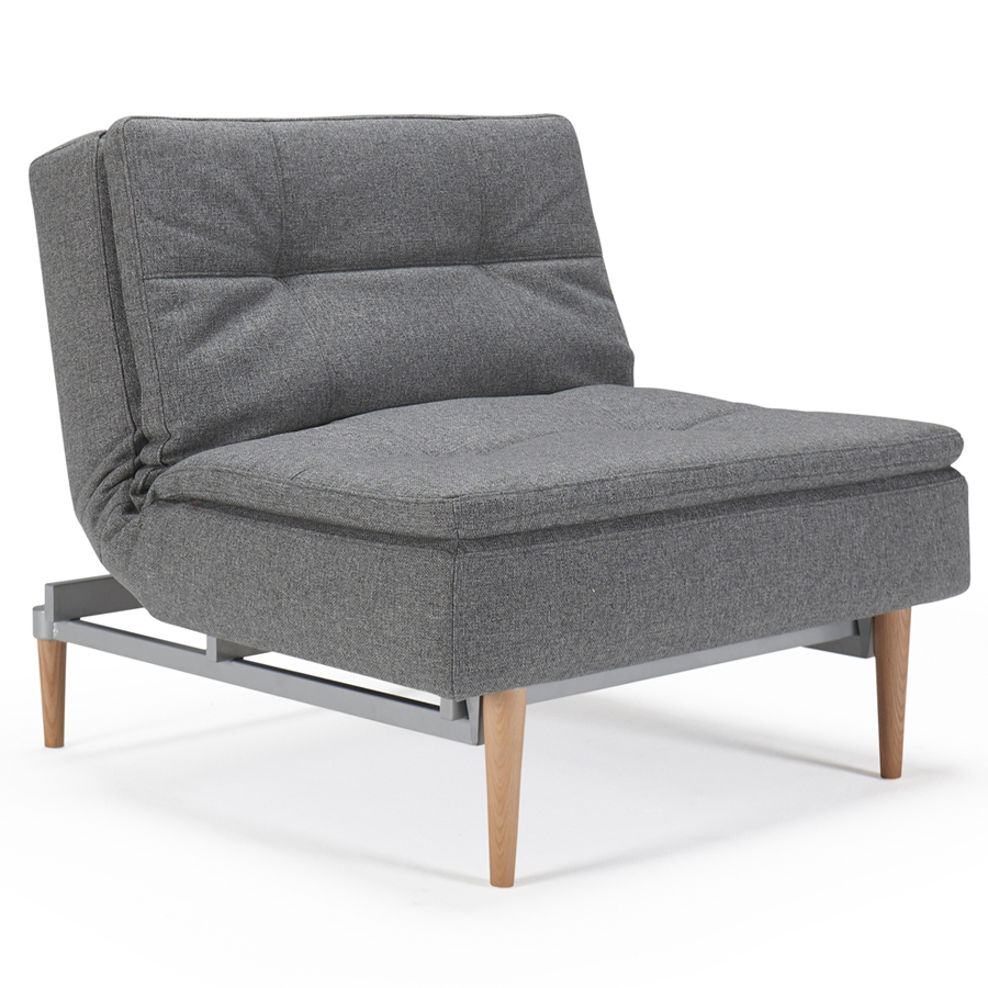 Кресло раскладное Dublexo с ножками из светлого дуба, тёмно-серое Innovation Living 741051563LG721 - Вид №1