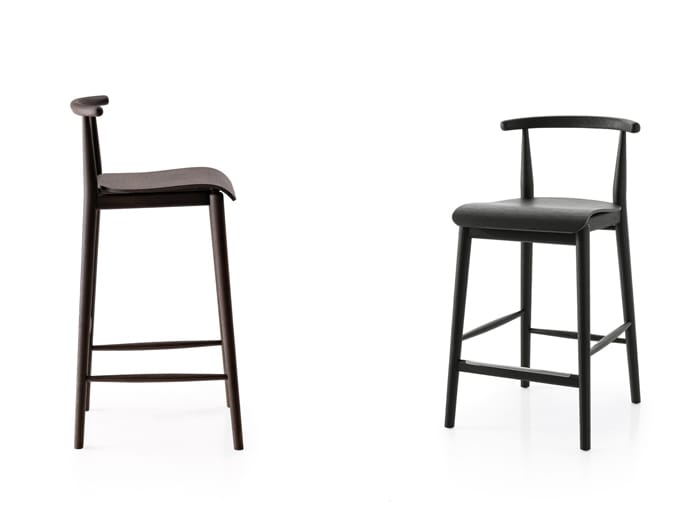 Высокий деревянный табурет с подставкой для ног B&B Italia Jens ARCH-00115597