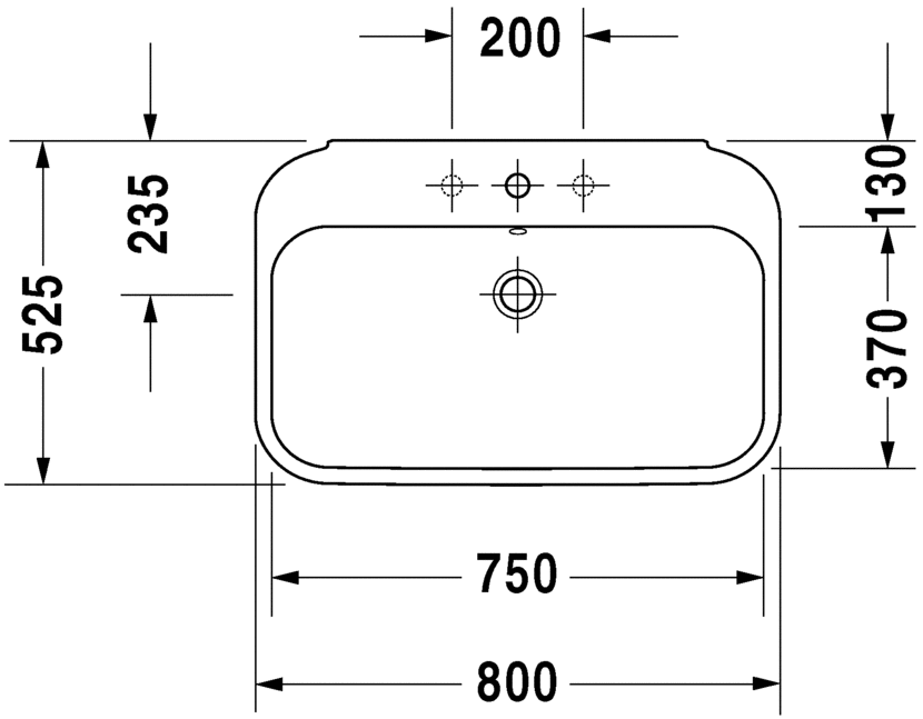 2316800030 Подвесная раковина настенная овальная Duravit Happy D.2 - Вид №1