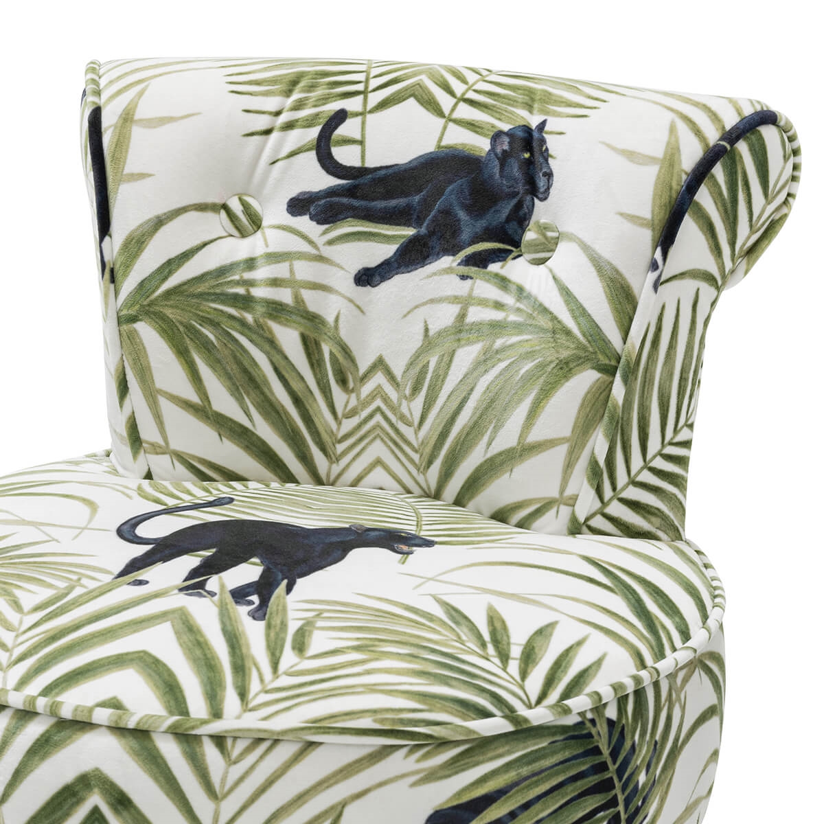 700464-17 ABHIKA СТУЛ DIDI МАЛЫЙ W / FRINGE WHITE/GREEN  - Вид №3