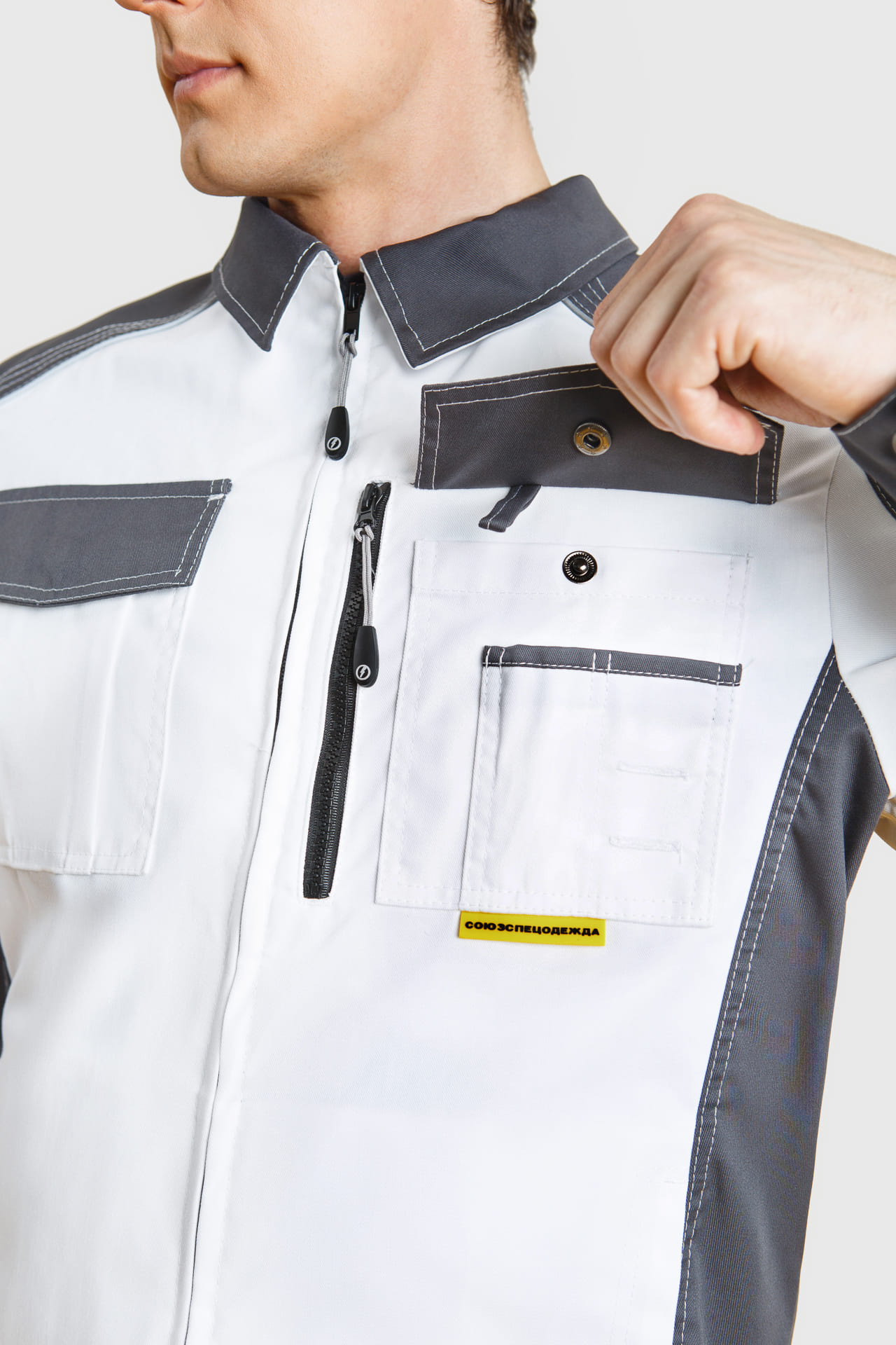 4974832 Костюм  NEW белый графит STATUS  Летняя спецодежда  размер 60-62/182-188  - Вид №10