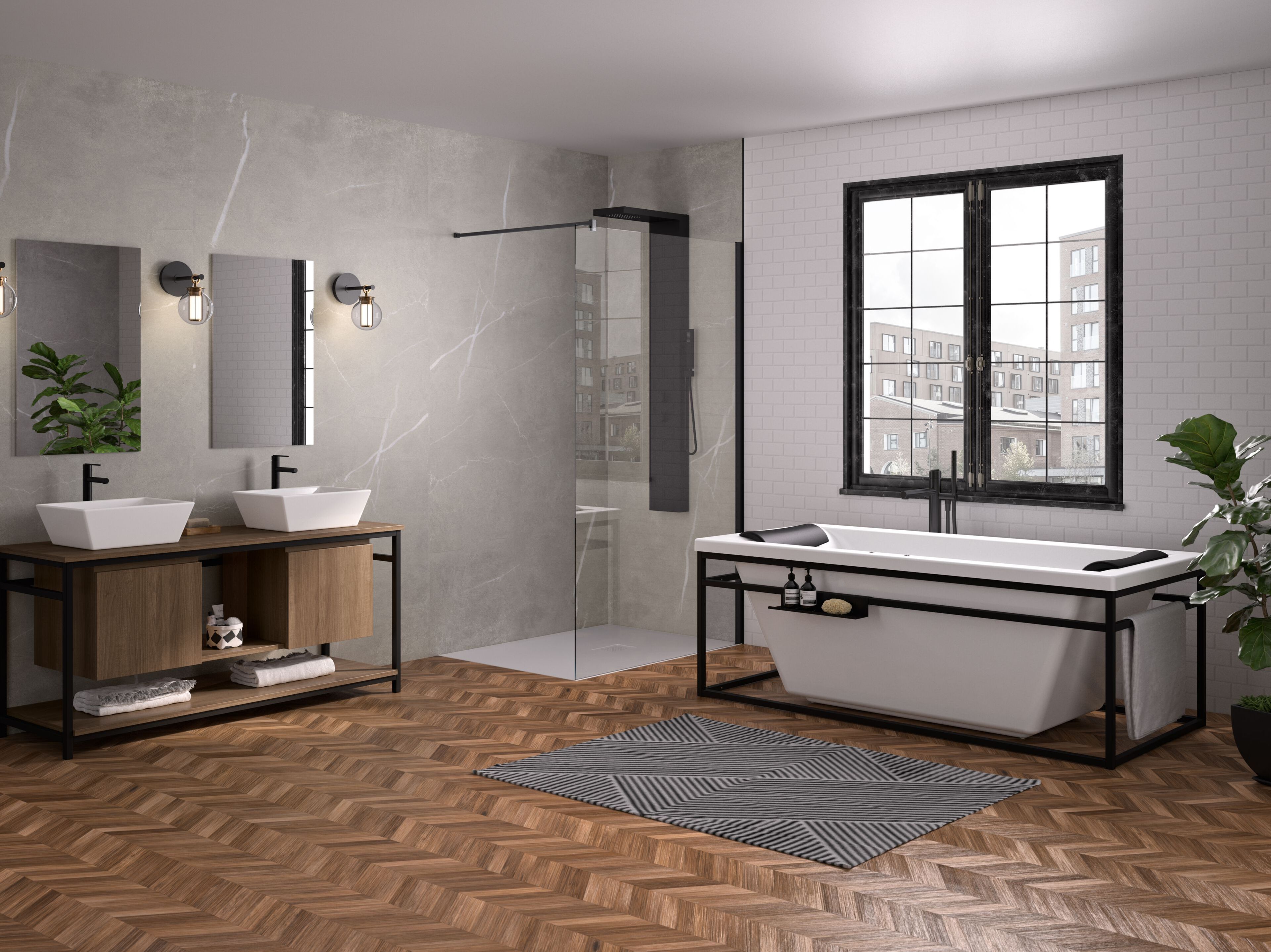 Ультратонкое алюминиевое покрытие с мраморным эффектом Kinedo Kinewall ARCH-00123905