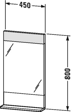VE751005353 Vero Зеркало с полочкой внизу Каштан темный, декор Duravit - Вид №2