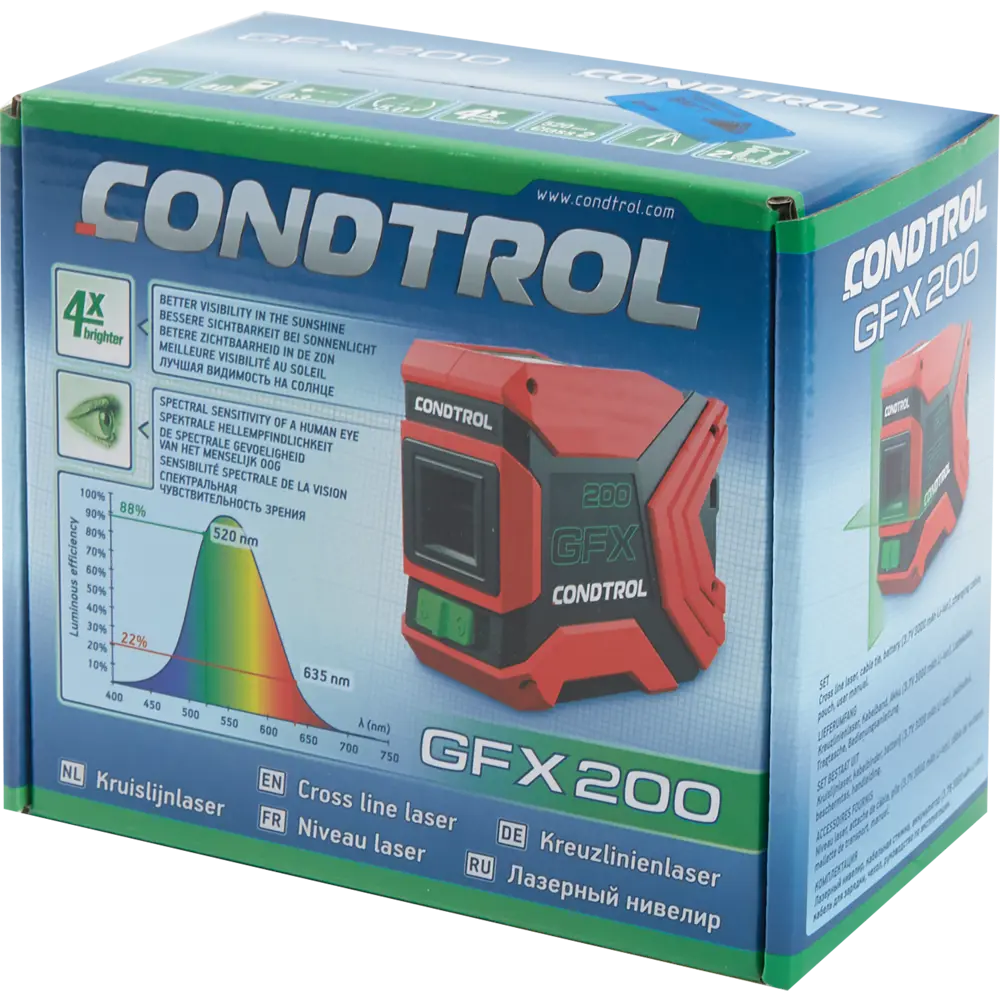 Уровень лазерный Condtrol GFX200 зеленый луч, 20 м STLM-2142586 - Вид №6