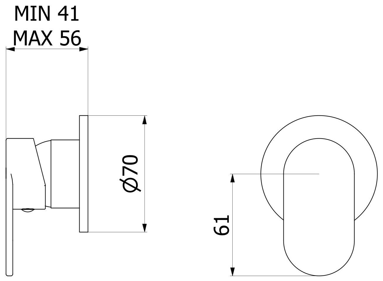 Односторонний настенный смеситель IB K2 ARCH-00138504 - Вид №2
