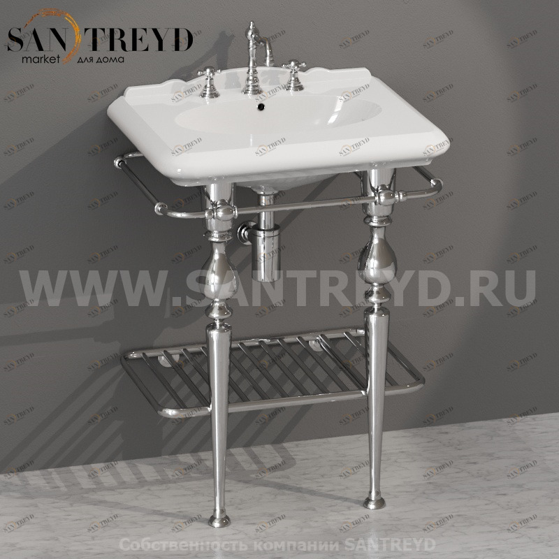 PATC28 Напольная структура из хромированной латуни 75 см хромированная Globo Paestum Италия Ceramica Globo