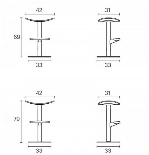 ENEA Высокий стул из стали и сиденье из ткани Coma sun-id-1355919 - Вид №1