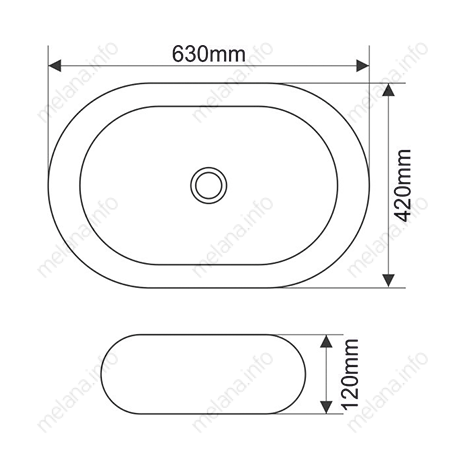 Накладная раковина melana mln-7042 7042-805 - Вид №2