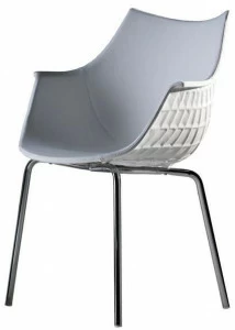 Driade Стул из поликарбоната и кожи с подлокотниками Meridiana