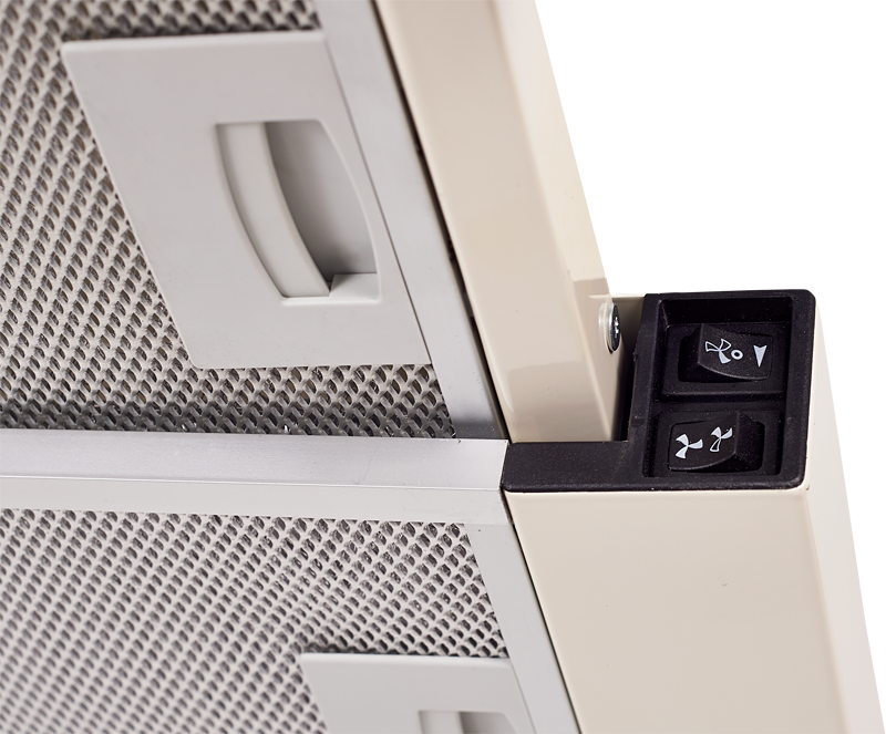 SLIMLUX II 90 C Встраиваемая вытяжка, ширина 90 см, отвод/рециркуляция, 550 м3/час, механическое управление, 3 скорости, освещение 2х40 вт, металлические жироулавливающие фильтры, угольный фильтр с3с (опция), 38-54 дб, цвет бежевый ( португалия ) Kuppersb Santreyd  - Вид №2