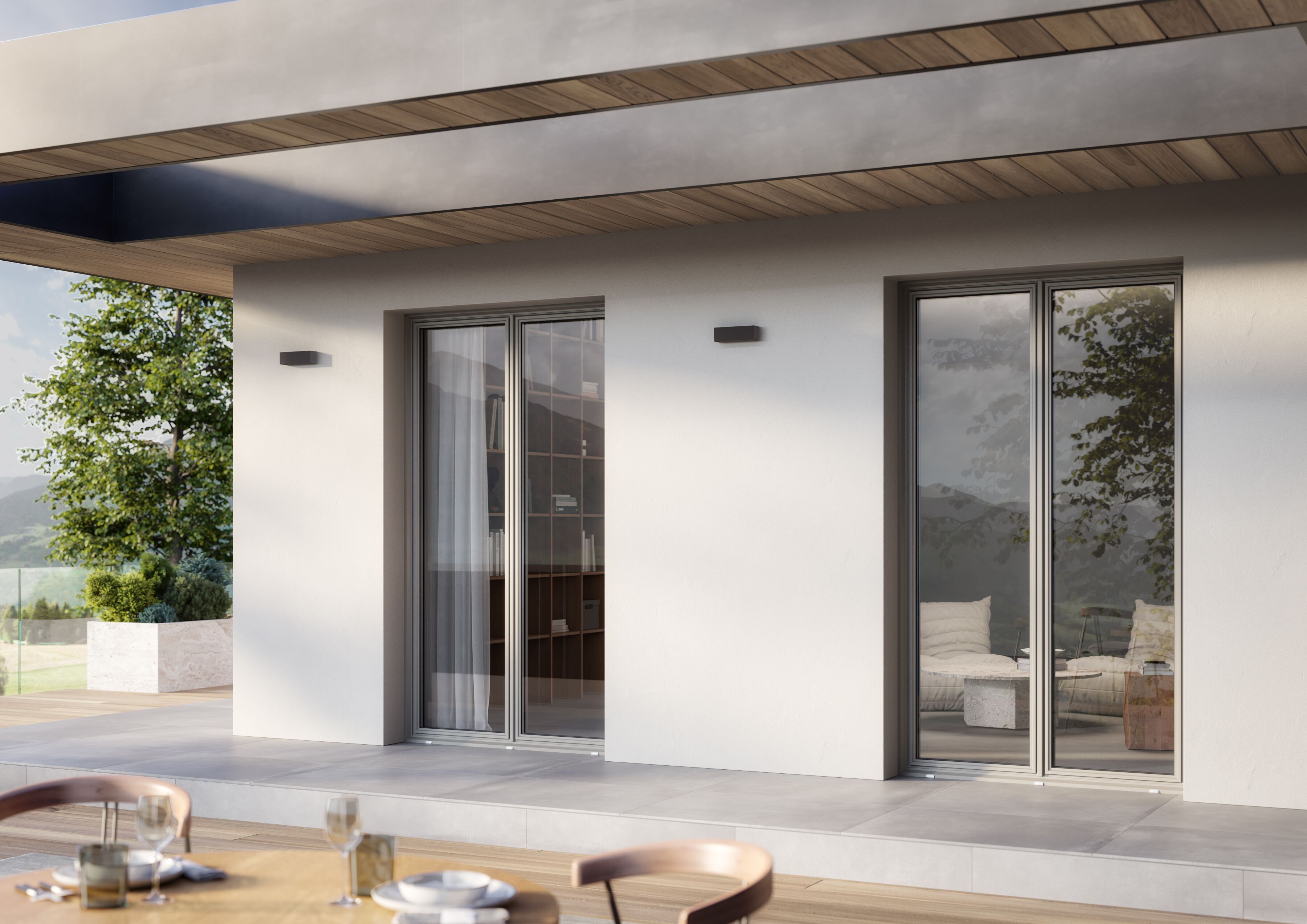 Алюминиевая створчатая дверь-окно WnD MIRU STEEL ARCH-00048683 - Вид №1