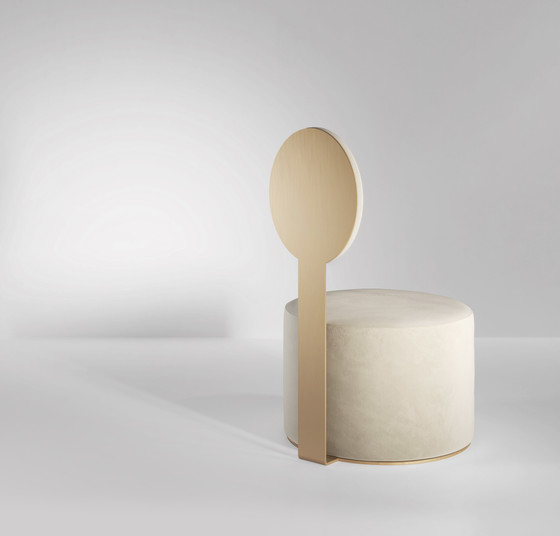 Secolo Pop Стул c cатинированной спинкой (Латунь, шампанское, Бронза, Алюминий)  - Вид №2