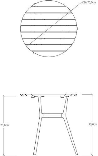 TRIBÙ Круглый садовый стол из алюминия и дерева Branch 07661t/07660t - Вид №7