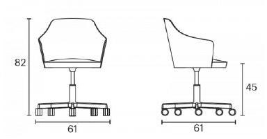 ENEA Офисное кресло из ткани с 5-спицевыми подлокотниками Kaiak sun-id-1351810 - Вид №3