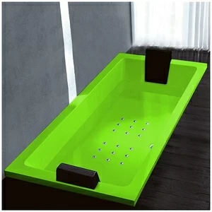 Ванна Gruppo treesse Quadra 199 V073C-DX-S салатовая с аэромассажем прямоугольная встроенная правая