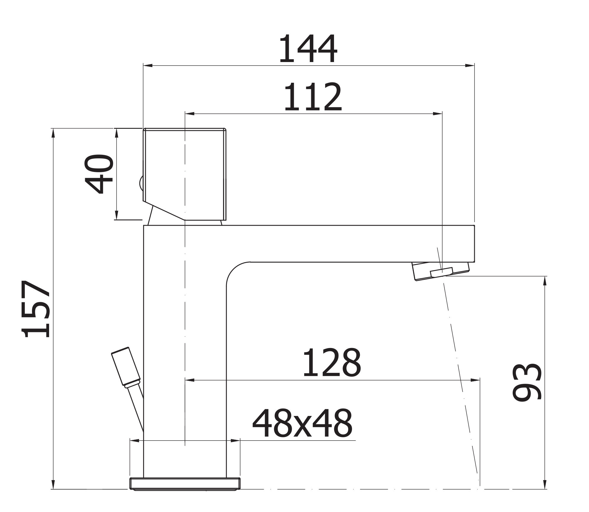 Смеситель на раковину однорычажный без донного клапана CEZARES EFFECT-LSM2-01-W0 - Вид №1