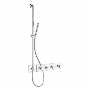 CRIXT768 Внешние части термостатического смесителя для CRICS719 со скользящей штангой, ручным душем с защитой от накипи, гибким шлангом LONG LIFE и металлической пластиной Cristina Rubinetterie