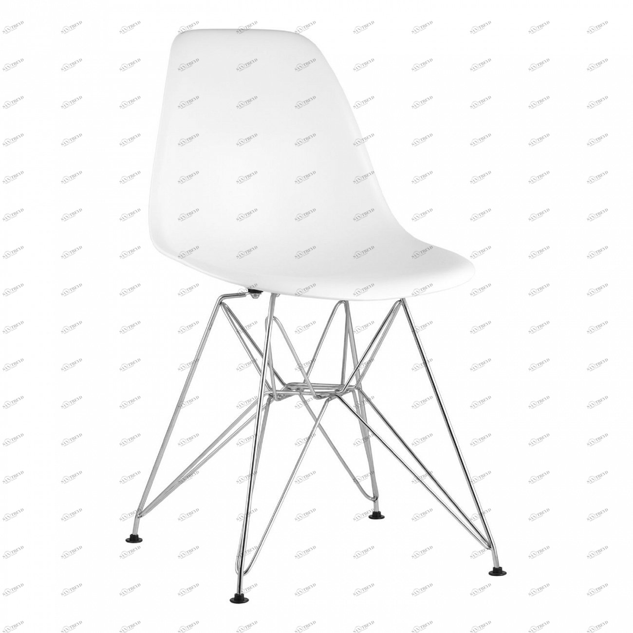Стул со спинкой белый с металлическими ножками Eames EAMES ДИЗАЙНЕРСКИЕ, EAMES DSR 00-3881993 Белый 