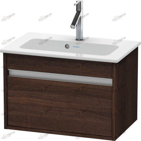KT642205353 Тумбочка подвесная компакт Ketho #KT6422 600 x 385 мм Каштан темный, декор Duravit