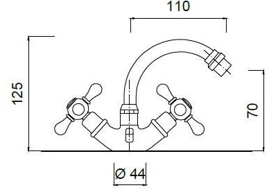 Rubinetteria Giulini Смеситель для биде на столешнице с одним отверстием Lotus - vienna Fsa558 - Вид №1