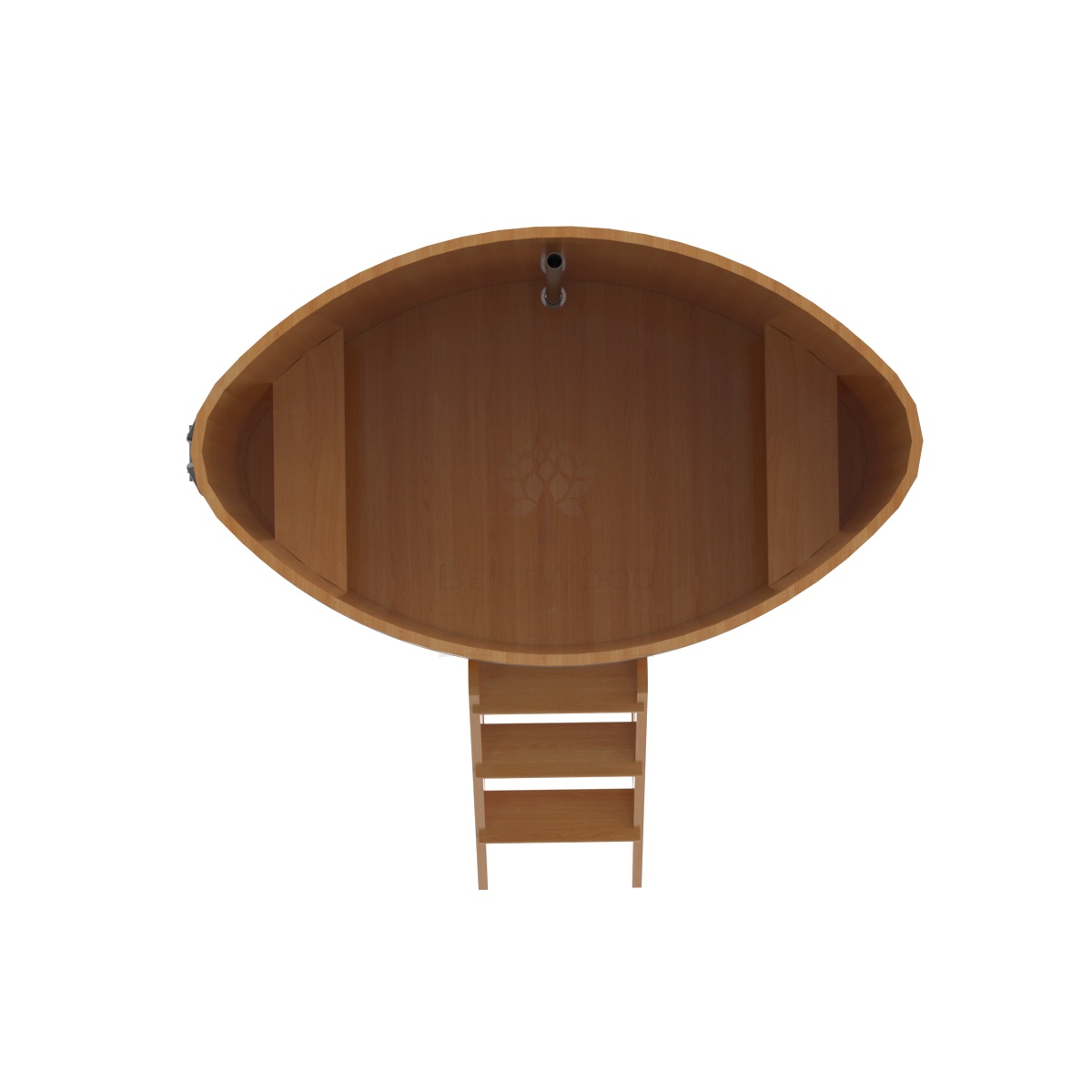 1171 Купель овальная из лиственницы 1,02х1,68х1,2 натуральная премиум Alyarus  - Вид №4