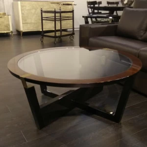 Круглый журнальный коричневый столик Coral HURTADO CORAL 00-3981566 Коричневый