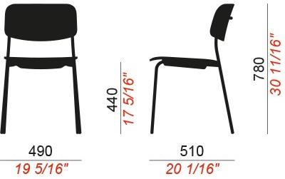 COLOS Стул из фанеры с окрашенной стальной конструкцией Daily sun-id-1462484 - Вид №4