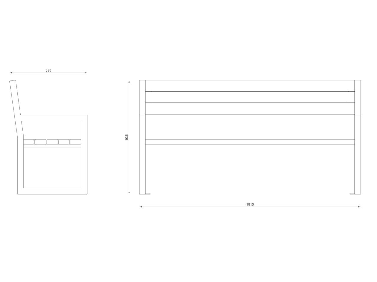 Стальная и деревянная скамья со спинкой Lazzari COPENAGHEN ARCH-00022649 - Вид №8