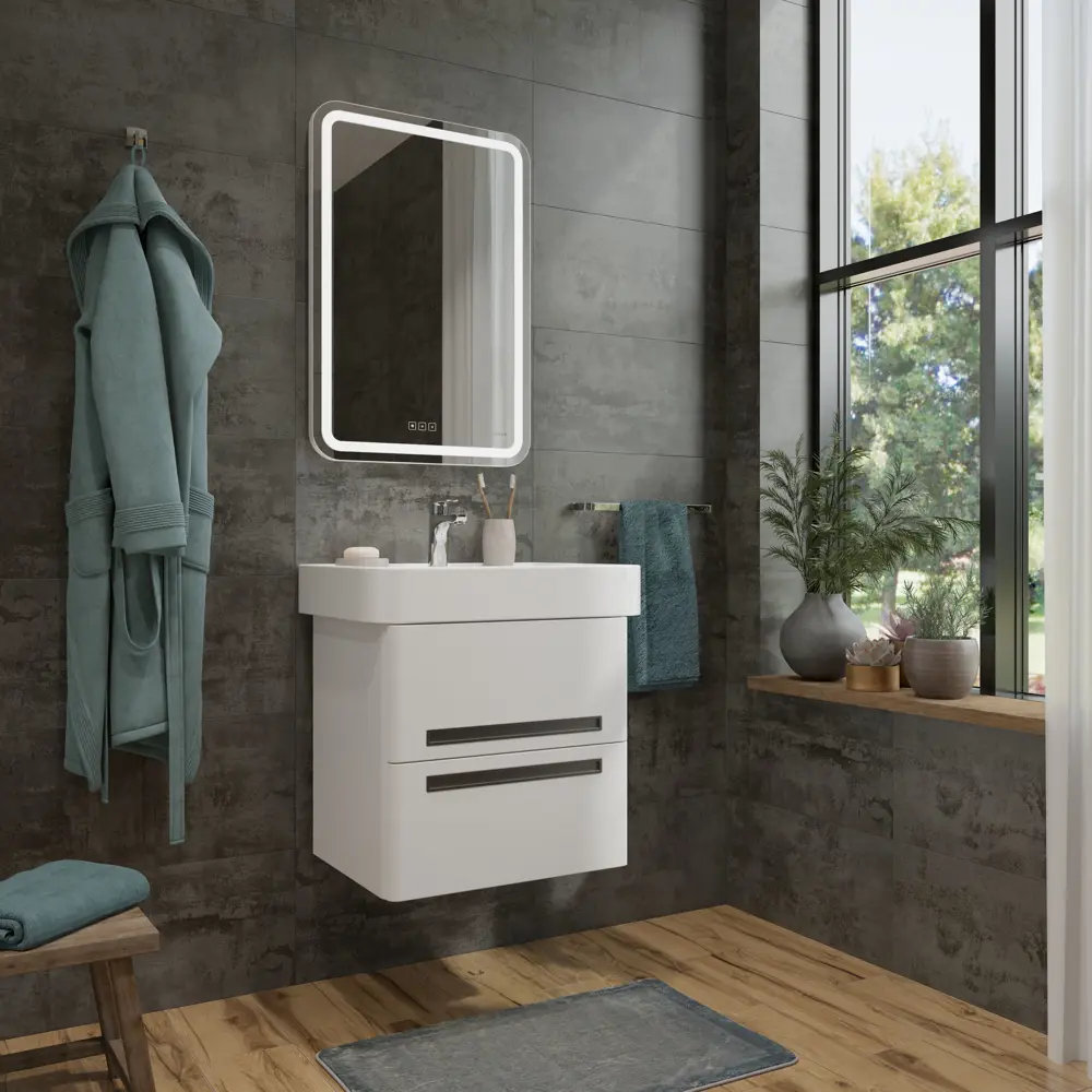 KIROVIT Олимпия — фарфоровая раковина с полочкой для ванной 89373200 STLM-0983010 - Вид №7