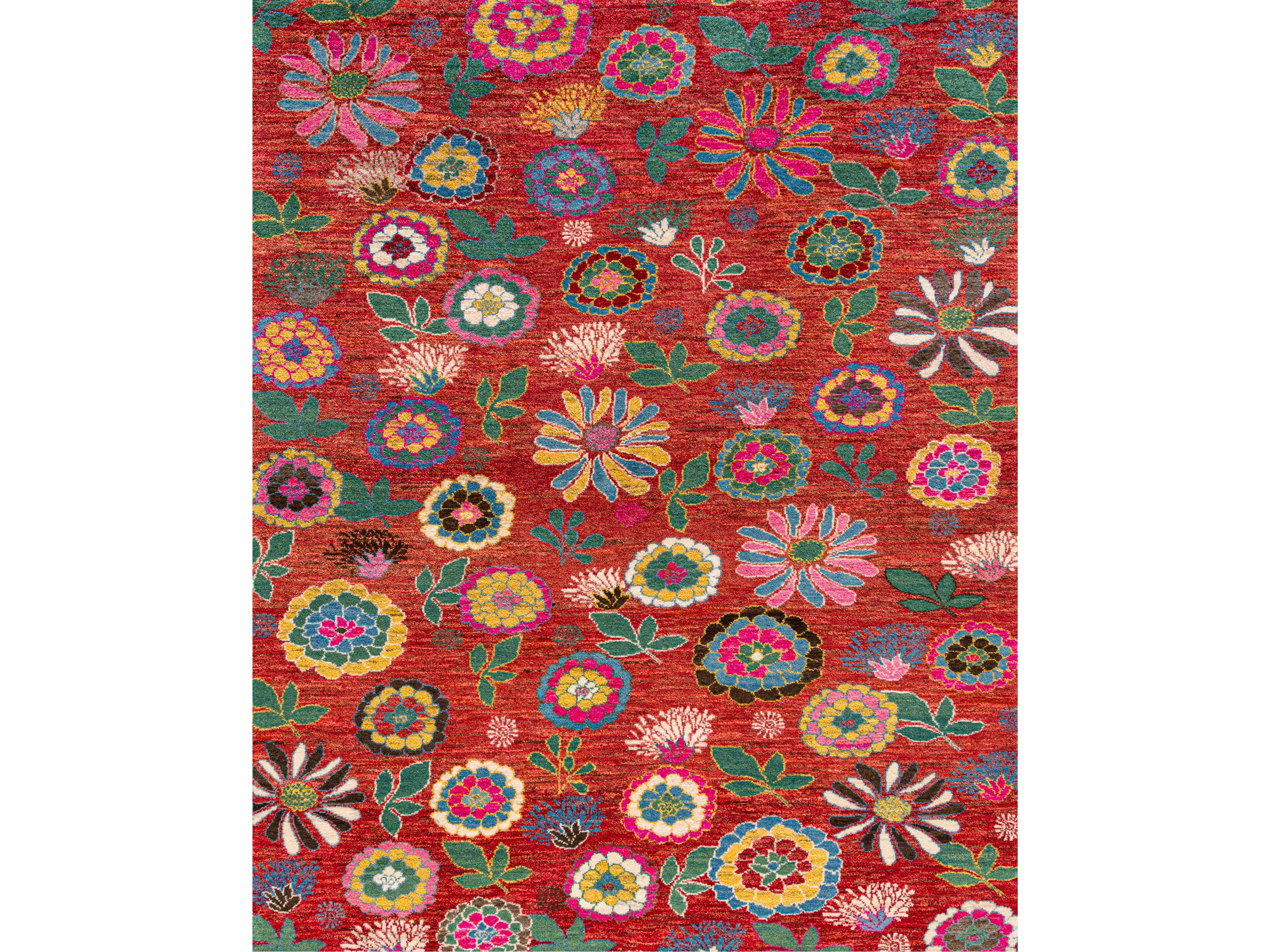 Шерстяной прямоугольный цветочный ковер Zollanvari Ikebana Kyoto-Designer ARCH-00101154