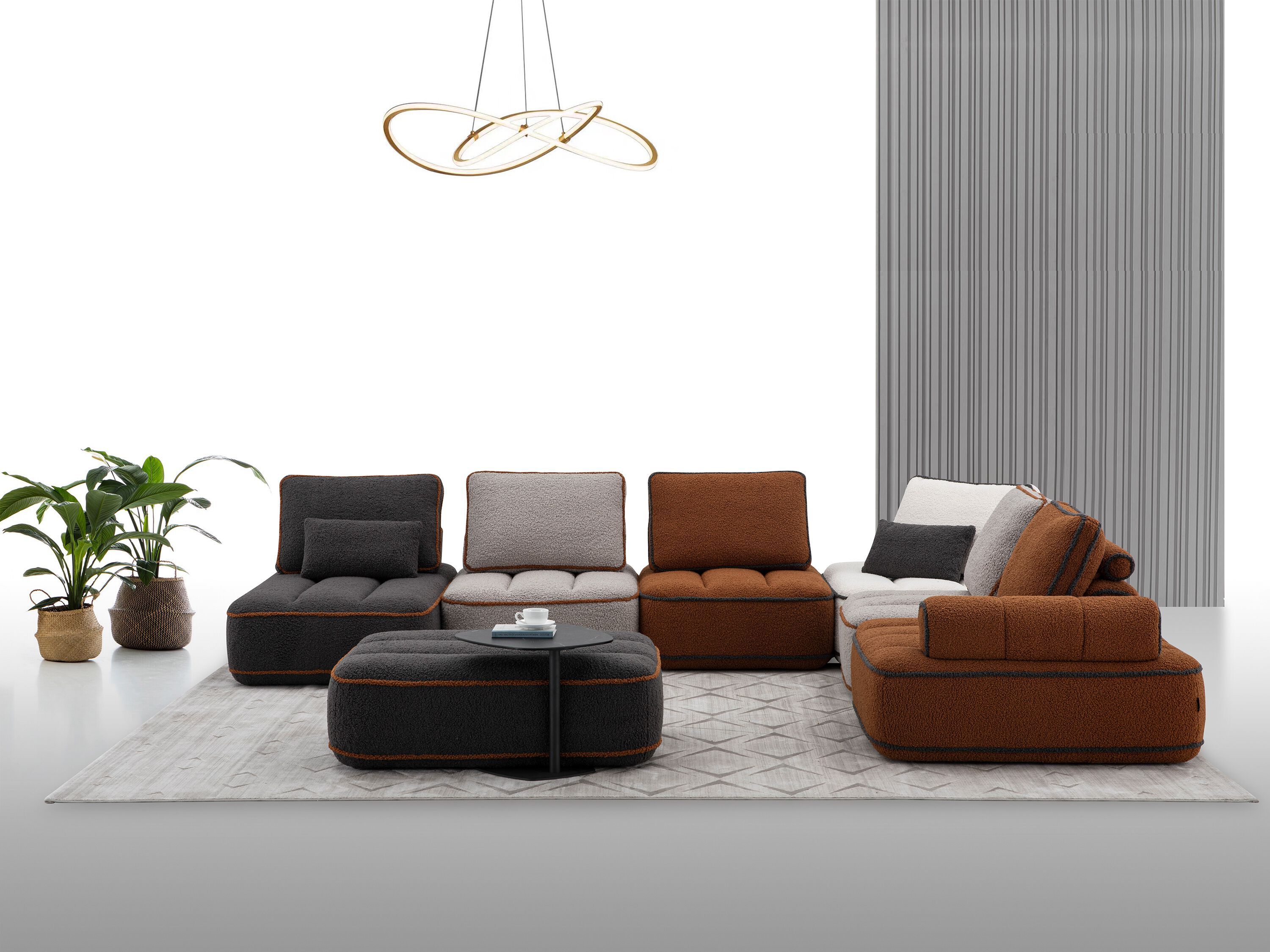 4-местный модульный тканевый диван с полуостровом CAMPO DE' FIORI SUNLIGHT ARCH-00132090 - Вид №11