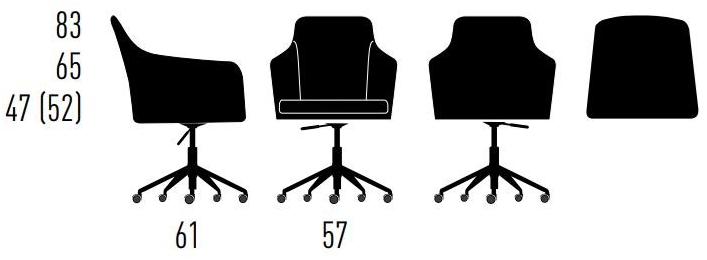 KFF Регулируемый по высоте 5-спицевый стул с подлокотниками Youma casual sun-id-1463406 - Вид №1