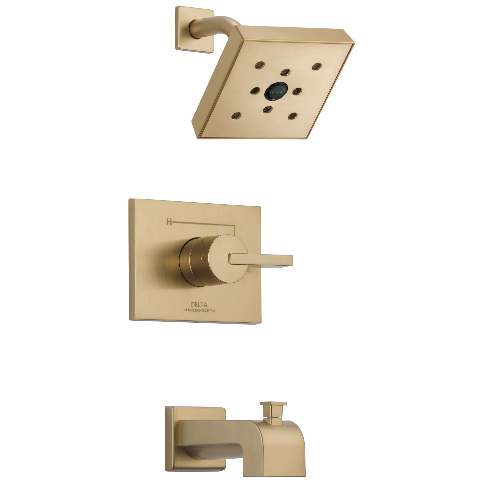 T14453-CZH2O Monitor® 14 Series H2Okinetic® для ванны и душа Delta Faucet Vero Шампанское бронза
