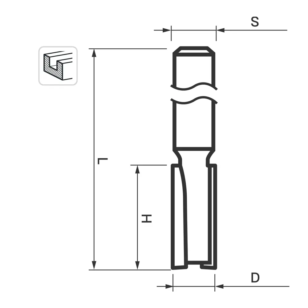 Фреза пазовая Fit 36640, 10x20x58 мм, хвостовик 8 мм STLM-2170102 - Вид №1