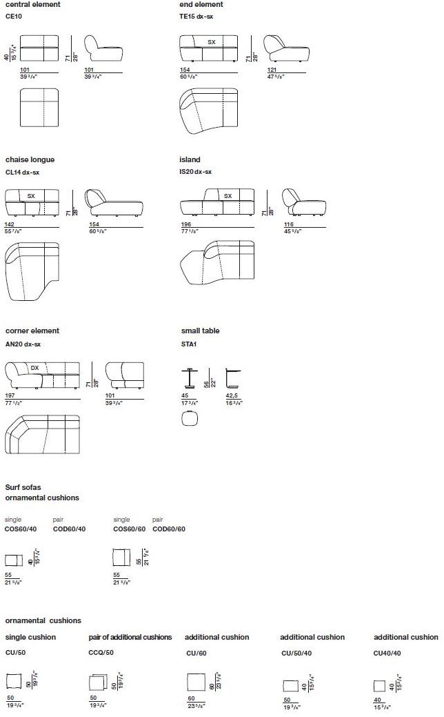 Molteni & C. Модульный угловой диван из ткани Surf sun-id-1426927 - Вид №6
