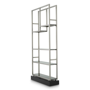 Книжный шкаф из стали и стекла